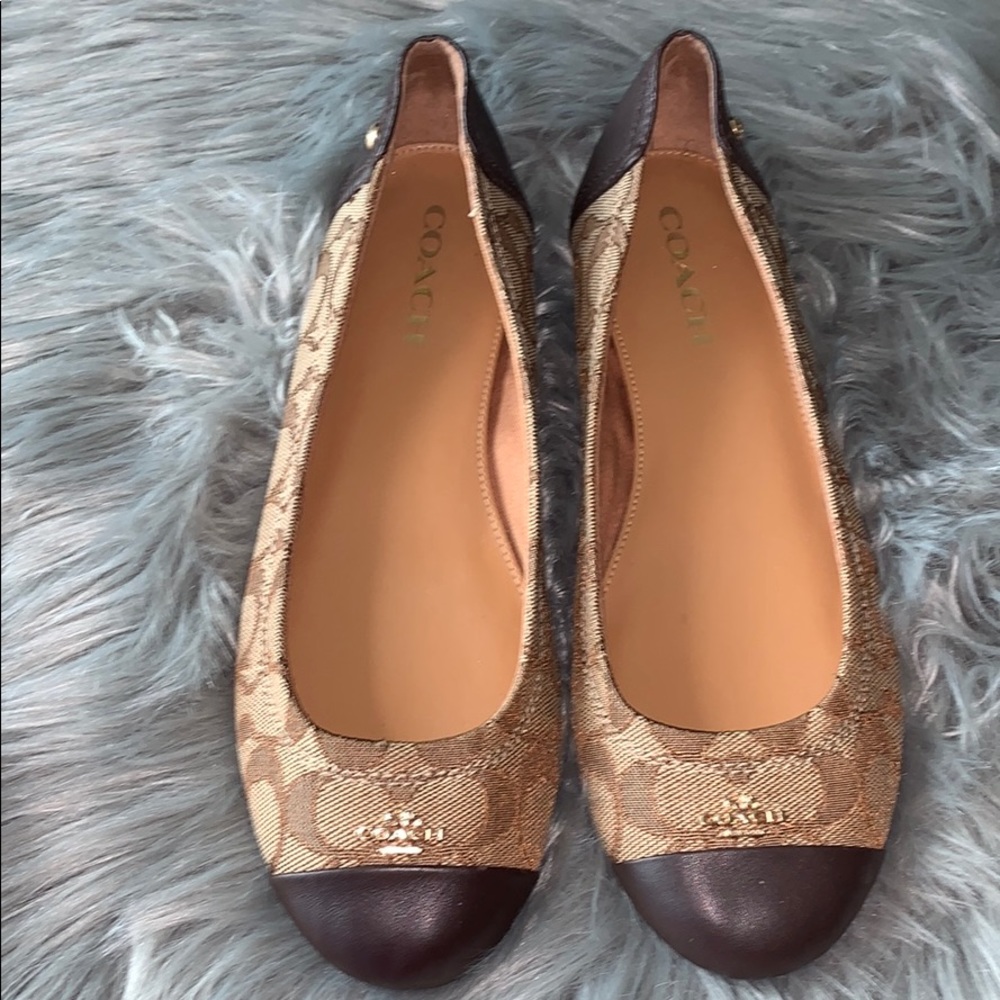 Brown coach flats